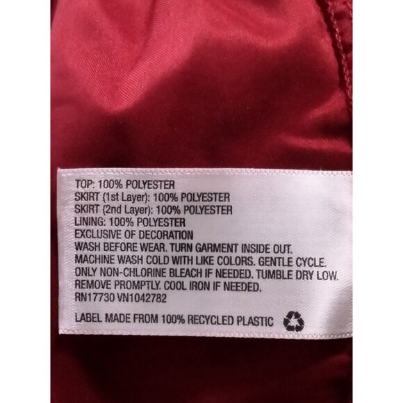 Cat & Jack Size 2T Dress With Pleated Skirt Red Sleeveless Scalloped Bodice - Picture 8 of 9